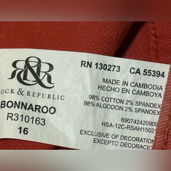 Rock & Republic Bonnaroo orange mid rise frayed hem jean short 16 - Picture 4 of 4